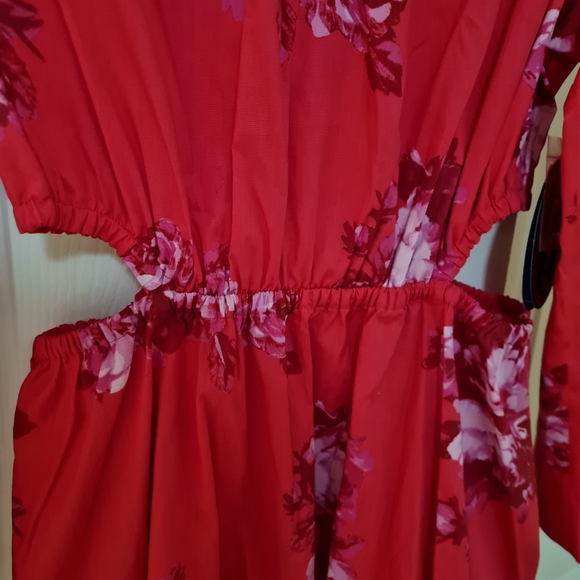 Scoop Women's Side Cut Out Midi Dress with Long, Color Pink Sz Large - Picture 7 of 8